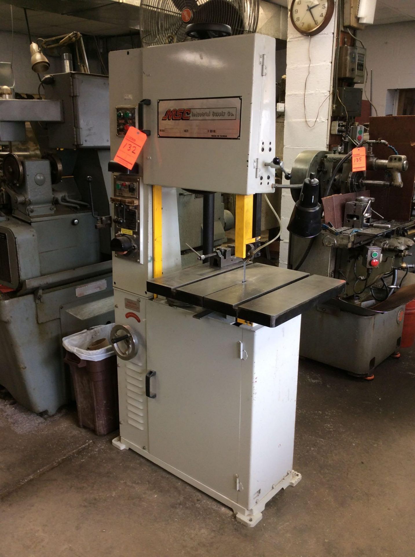 MSC 18" vertical bandsaw, mn 09514639, sn 0745680, 220 volt, 3 phase, with blade welder and sharpene