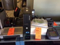 Lot of electronics - pc's, credit card machines, phones, etc. Includes customer list on the pcs