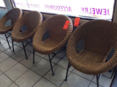 Lot of (4) wicker barrel chairs