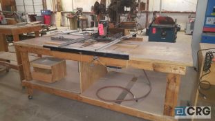 Custom made portable router table with Porter Cable router and guide