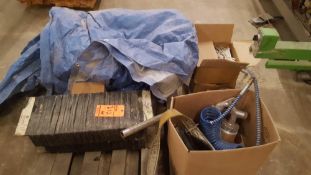 Lot of assorted Trucking accessories and plastic tarp etc.