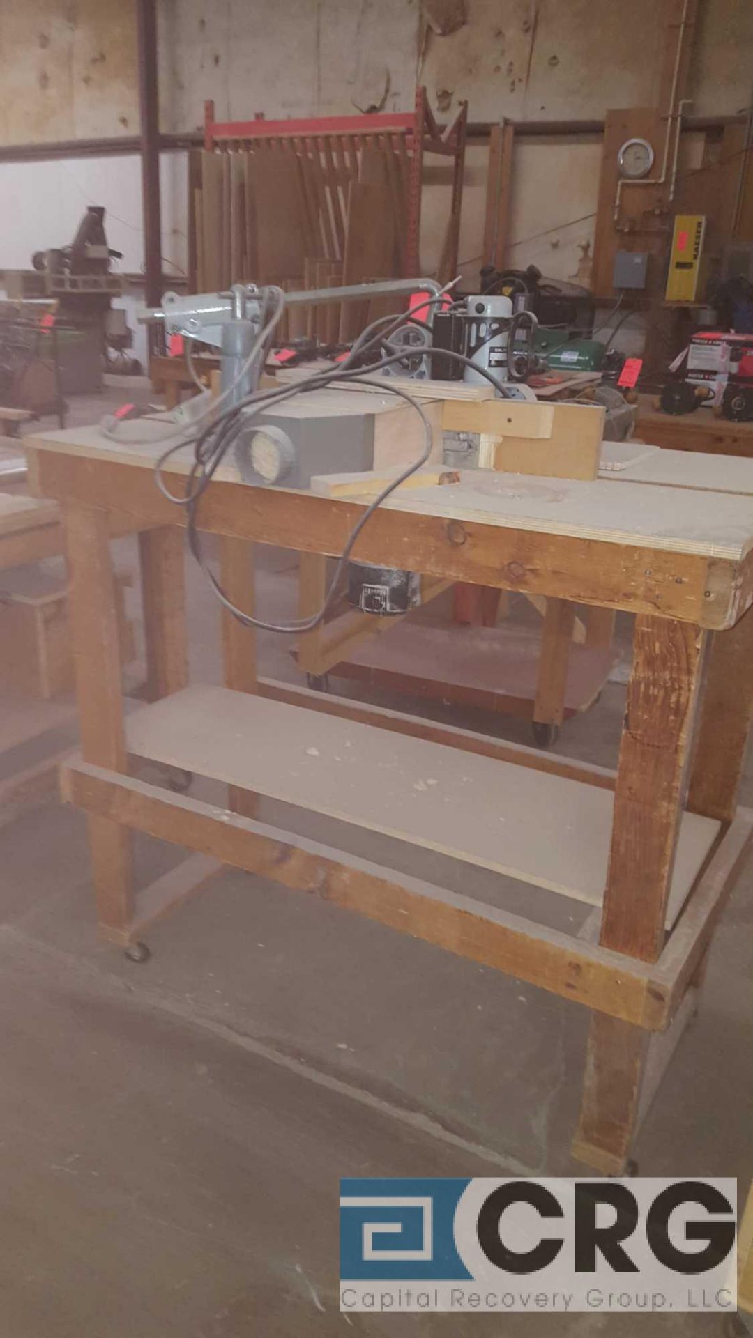 Custom-made portable router table with Porter-Cable router and Delta feeder - Image 2 of 6