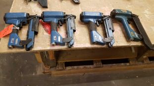 Lot of 4 assorted Bie pneumatic staplers