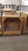 Custom-made portable router table with Porter-Cable router and Rousseau Company, guide