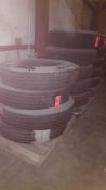 Lot of 9 assorted truck/trailer tires - mostly unused re-caps