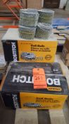 Lot of 3 boxes and 7 loose rolls coil nails for Bostitch nailers