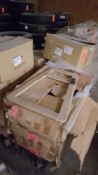Lot of approximately 60 Oak RTA chair backs with straps for each chair back