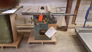 Linmac table saw model Tas - 10 machine number 8 20412, serial number to 38126, no blade.