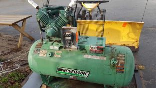 Speedaire horizontal air compressor, twin cylinder, needs new motor