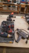 Lot of 6 assorted electric drills including (4) corded, Ryobi drills, 1 Milwaukee cordless drill,