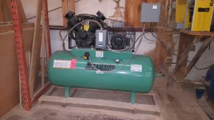 Speedaire horizontal air compressor, model 35WC57, serial 1 9 S8510, 120 gallon tank, 34.1 scfm at