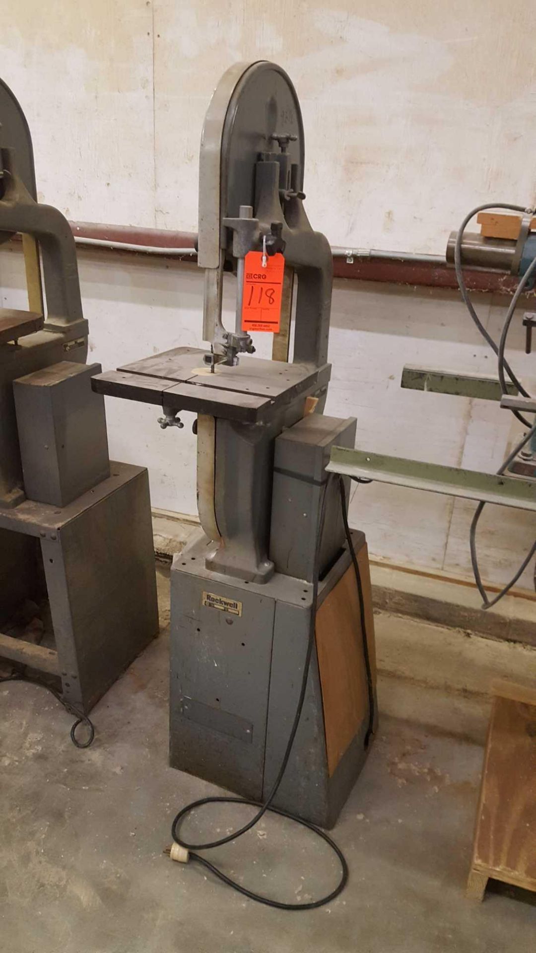 Rockwell 14 inch vertical bandsaw, number 1057, single phase