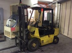 Hyster combination propane /gas forklift mn H50XL, 4500 lb capacity, 187" lift, 3-stage mast, solid