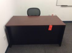 Lot of (2) 6' wood desks with executive arm chairs (LOCATED IN BATAVIA)