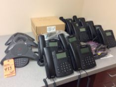 Lot of asst Polycom hand sets and conference speakers