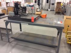 Custom table measurement gage with Mitutoyo granite surface plate Grade B, 24" x 36" x 4" with holdi