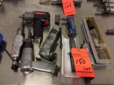 Lot of asst pneumatic tools including chisels, impact gun, right angle grinder, etc.