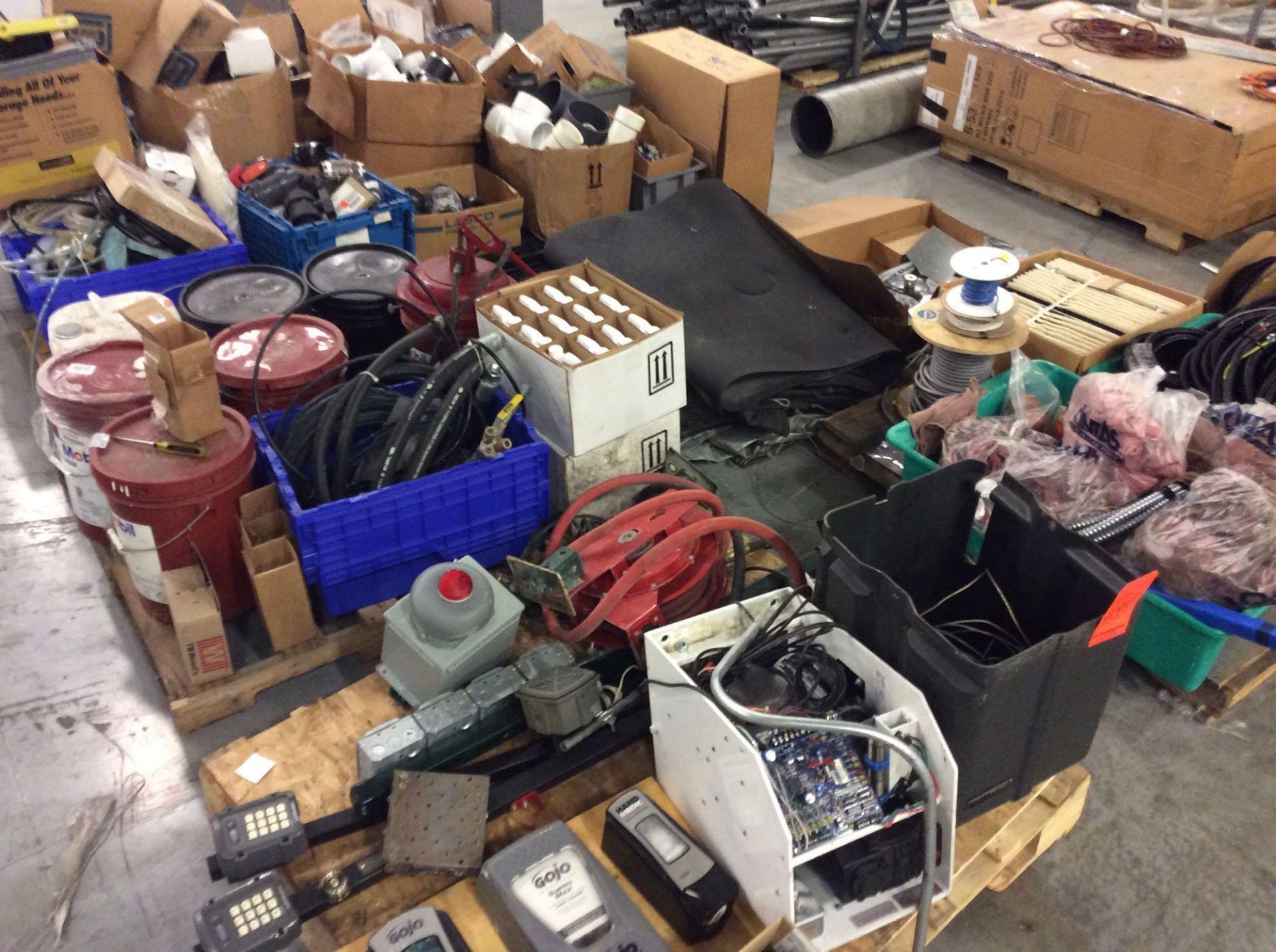 Lot of asst misc. parts, pvc fittings, tarps, foam, samples, etc. (LOCATED IN BATAVIA) - Image 4 of 8