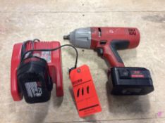 Milwaukee 18 volt cordless 1/2" impact gun with charger