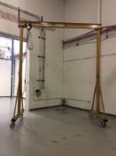 Contrx Cranes portable gantry crane, 14' high x 12' long with 1 ton chain hoist (LOCATED IN BATAVIA)