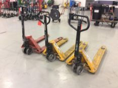 Lot of (3) asst pallet jacks (LOCATED IN BATAVIA) (Late delivery: 6/30/18)