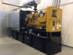 CAT LC-6 625 KVA backup diesel generator with C-15 6 cylinder engine, 500 kw, bottom mounted fuel ta