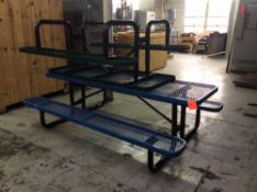 Lot of (2) metal outdoor picnic tables