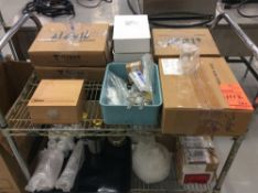 Lot of asst lab glass, and asst sample and test kits (LOCATED IN BATAVIA)