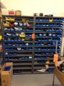 Lot of asst nuts, bolts, and electrical parts (CONTENTS OF 4 SHELVES) includes (4) 6' x 3' adjustabl