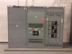 GE Spectra Series switchboard, 3 panel with (1) draw out and (4) breakers (LOCATED IN BATAVIA)