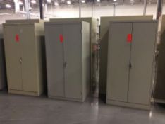 Lot of (3) asst 2D metal storage cabinets (LOCATED IN BATAVIA)