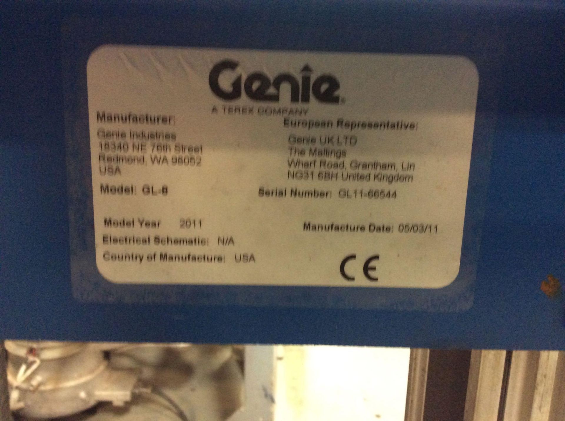 Genie hand operated die lift table, mn GL-8, 400 lb capacity - Image 3 of 3