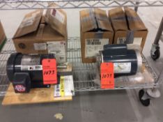 Lot of (3) new motors including (1) US MOTOR 1 1/2 hp, 145T frame, and (2) Marathon 3/4 hp, 58C fram