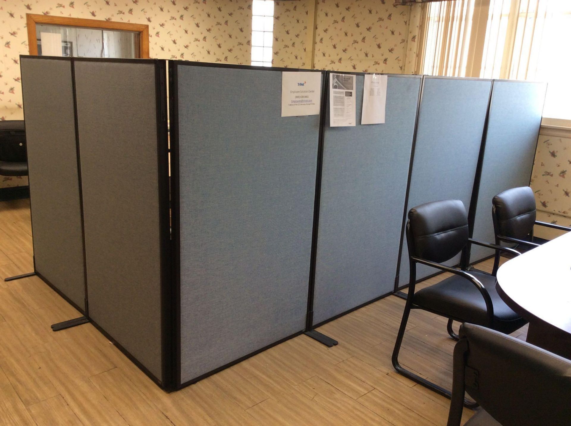 Lot asst office furniture including 8' oval conference table with (6) leather arm chairs, (2) 6' woo - Image 2 of 4