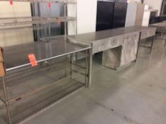 Lot of (5) asst stainless steel tables (LOCATED IN BATAVIA)