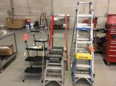 Lot of asst ladders, step stools, etc. (LOCATED IN BATAVIA)