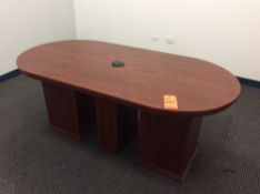 5' wood conference table and credenza (LOCATED IN BATAVIA)