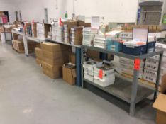 Lot of (5) asst work tables (holding grinding wheels) (LOCATED IN BATAVIA)