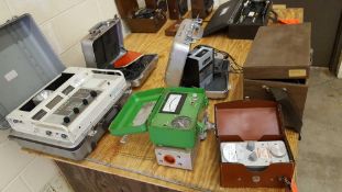 Lot of assorted testing devices etc, including one Federal Microinches-Micrometers, one Biddle trans