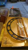 Lot of assorted inspection tooling etc, including one Starrett 20-24" outside micrometer, one Starre