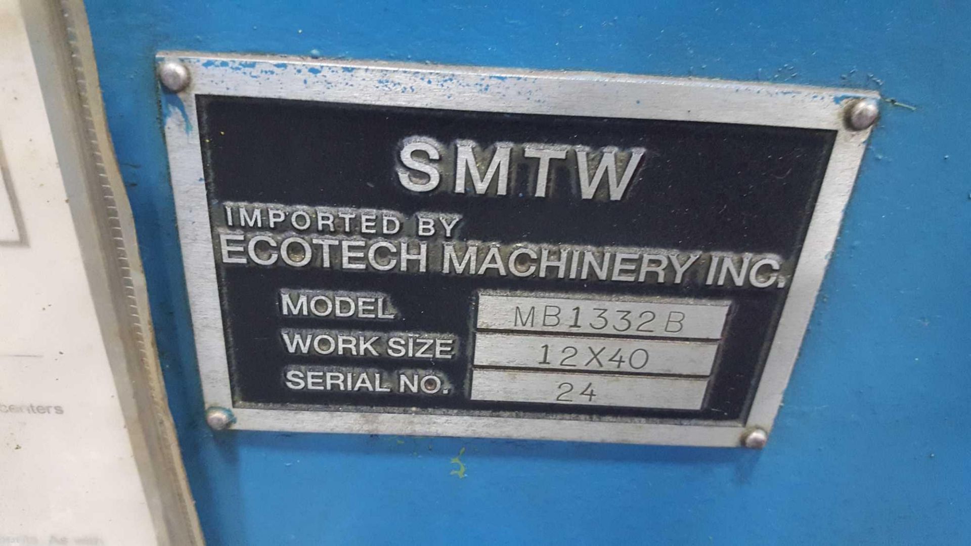 SMTW Cylindrical grinder, model MB1332B, serial number 24, work size 12 x 40, with DRO. - Image 7 of 7