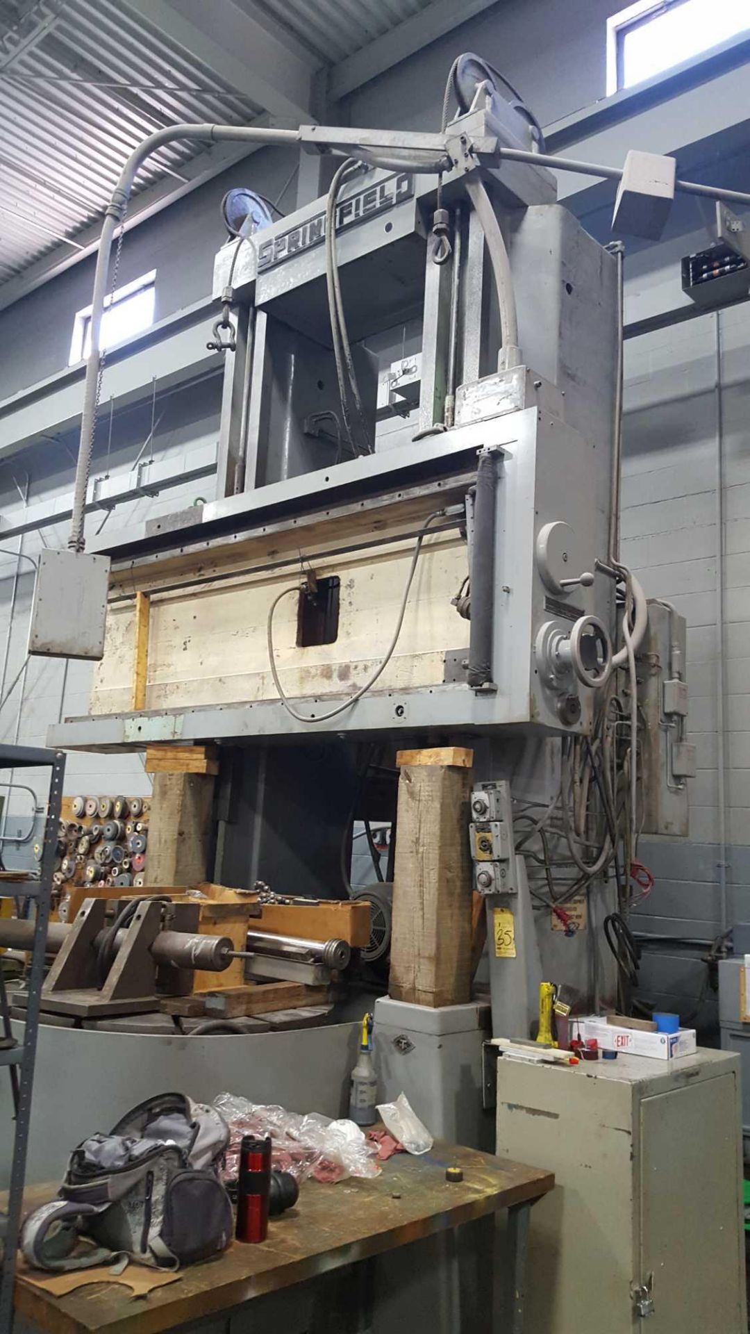 Springfield 3TR-R, 52" vertical spindle ID / OD ratary grinder, 72 " rise, with assorted new parts,