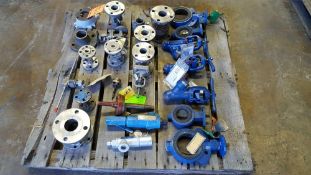 Lot of assorted valves and accessories etc, contents of pallet.