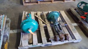 Lot of two assorted Fisher valve actuators. 1st: 667 -ES type, serial no:7739701, with valve, 2nd: 6