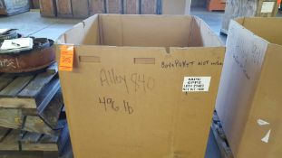 Lot of assorted parts, alloy 840, 496 lbs total wt.