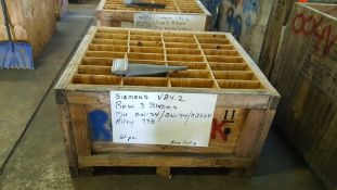 Lot of 61 pieces Siemens, V84.2, row 3 blades, PN BW134/BW134/ K3564, alloy 738, 2 boxes, 1098 lbs t