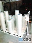 Lot of (10) rolls Kraft #50 brown paper, 24" and 36" widths, with 2 dispensers