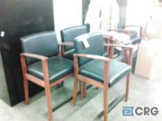 Lot of (5) leather/wood executive chairs - unused/partially assembled