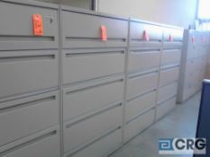 Lot of (6) lateral filing cabinets, 5-drawer each