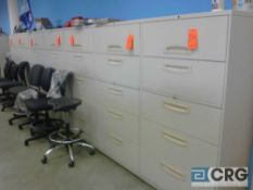 Lot of (7) lateral filing cabinets, 5-drawer each